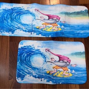 Surfing Gnomes Bath Mat & Shower Set